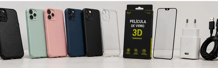 Capinhas, película, carregador e cabos para celular disponíveis na 7Smart em Sumaré